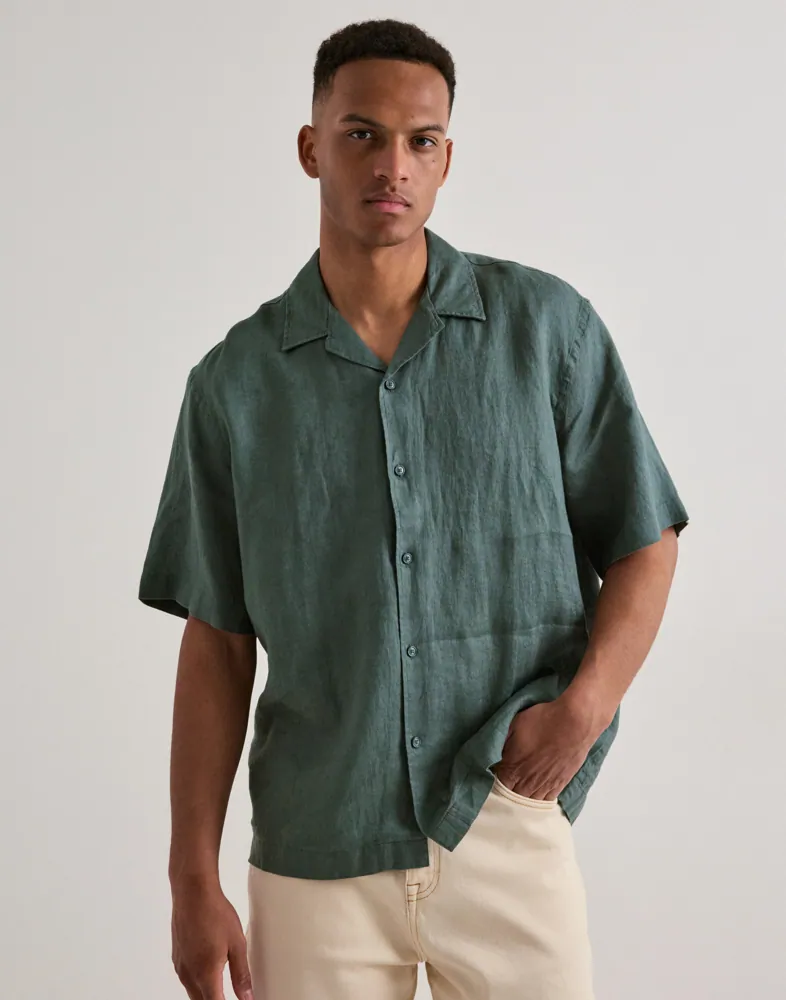 Slhrelaxkylian Mix Ss Shirt Resort Linneskjortor