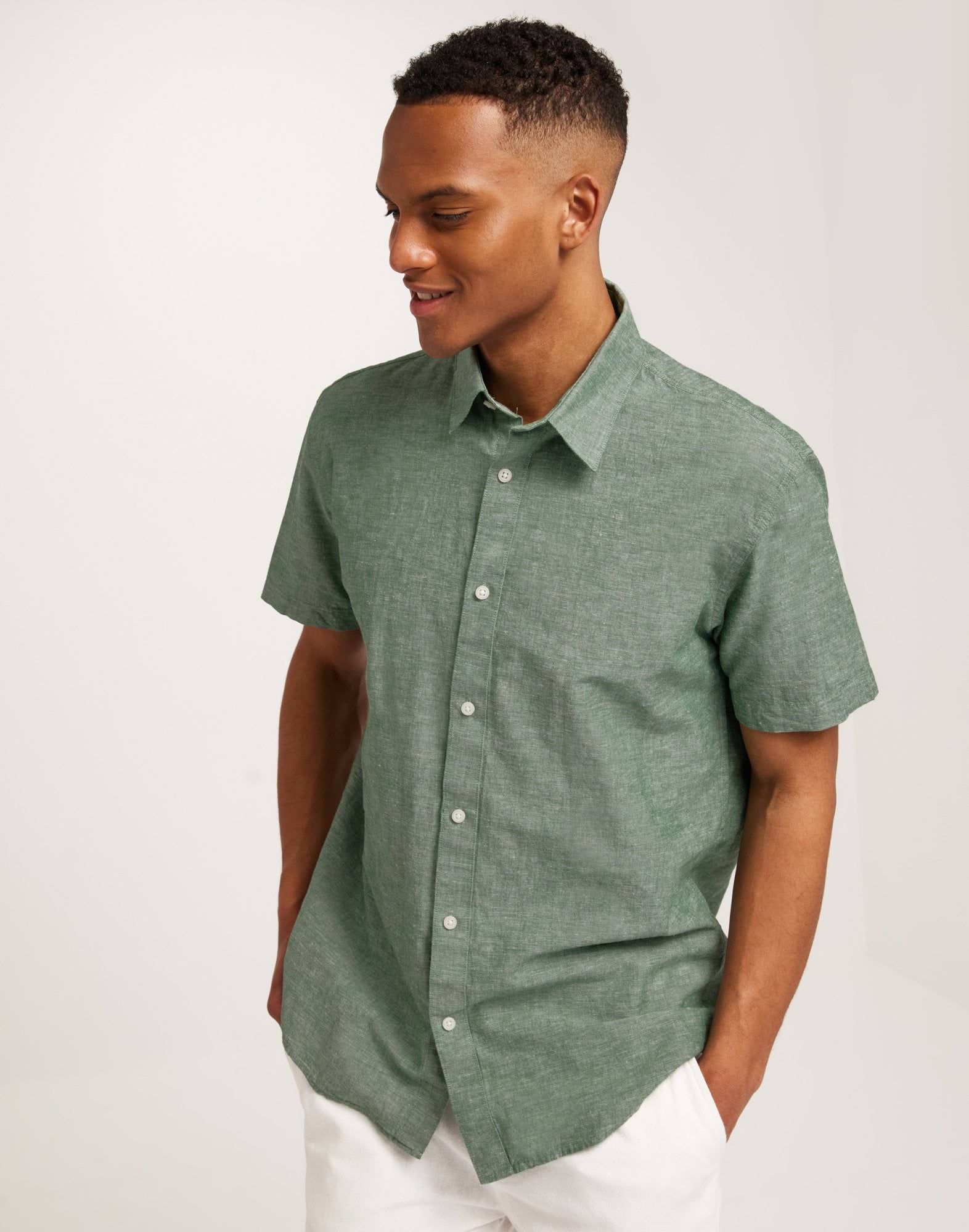 SLHREGNEW-LINEN SHIRT SS CLASSIC W