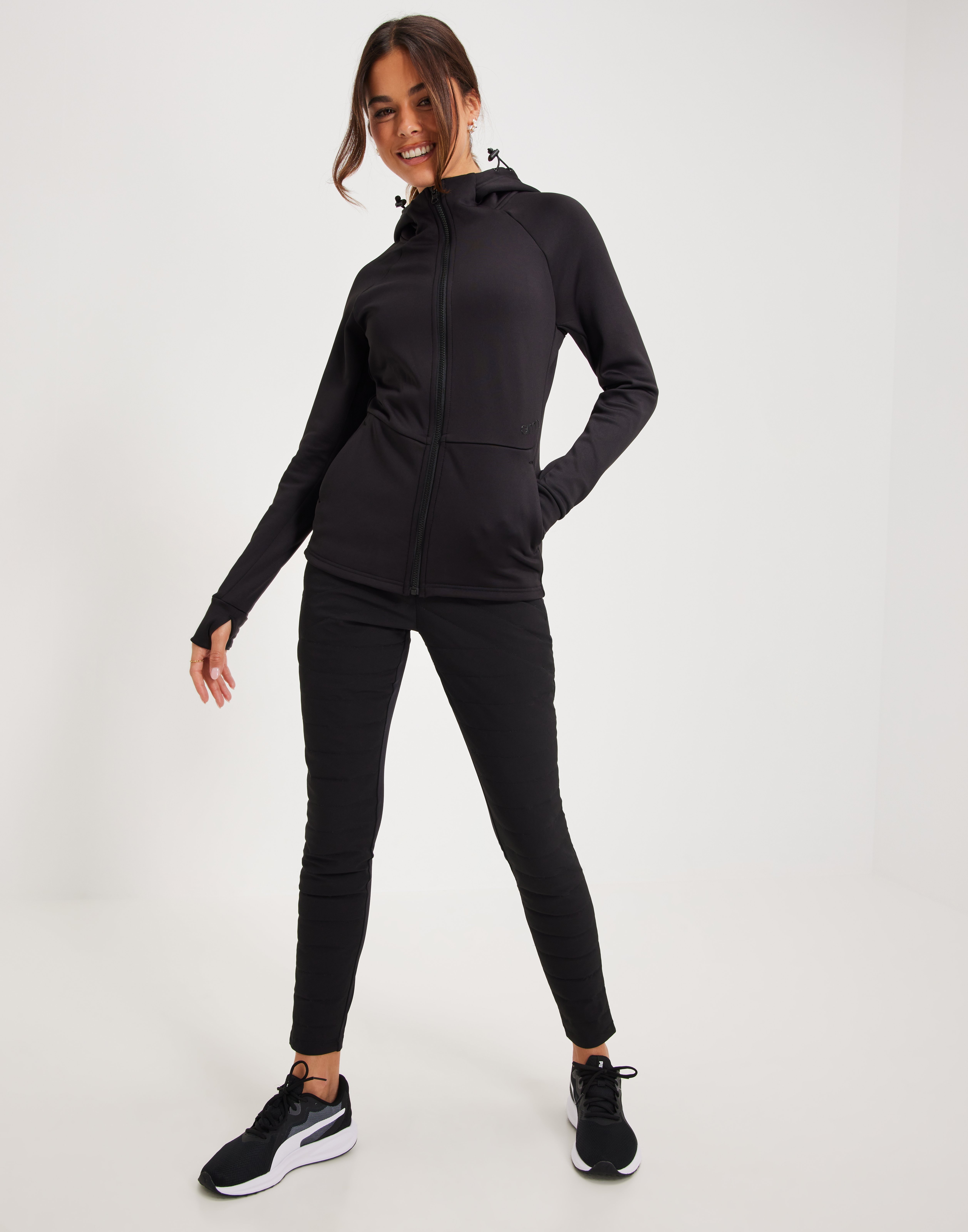 aimn♡ Black Shape Seamless Tights & Wrap Longsleeve Set – AIM'N