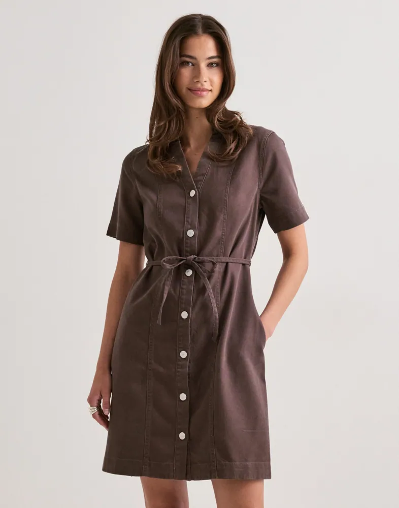 Onlfina-Soft S/S Belt Dress Pnt