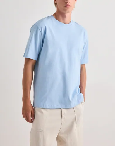 Samsøe Samsøe Saotto blå t-shirt med broderad logga