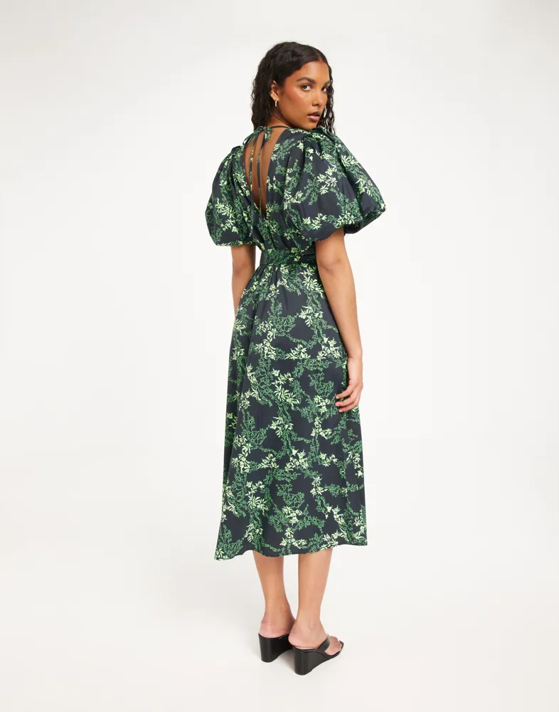 green emerald velvet dress Gestuz Anna One Shoulder Dress