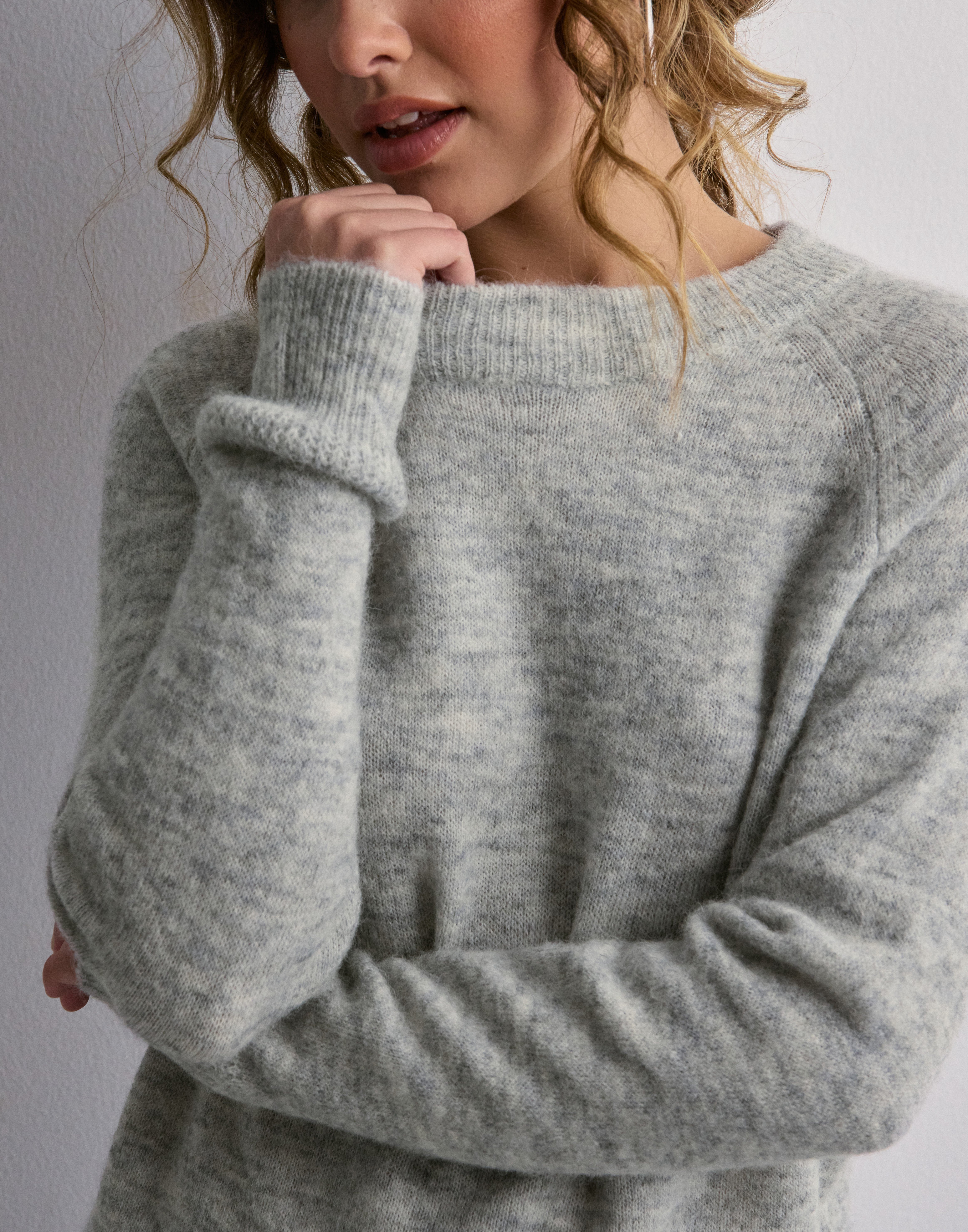 Selected Femme Slflulu Ls Knit O-Neck B Noos Women's Knitted Jumper, Cashmere Blue 1, M
