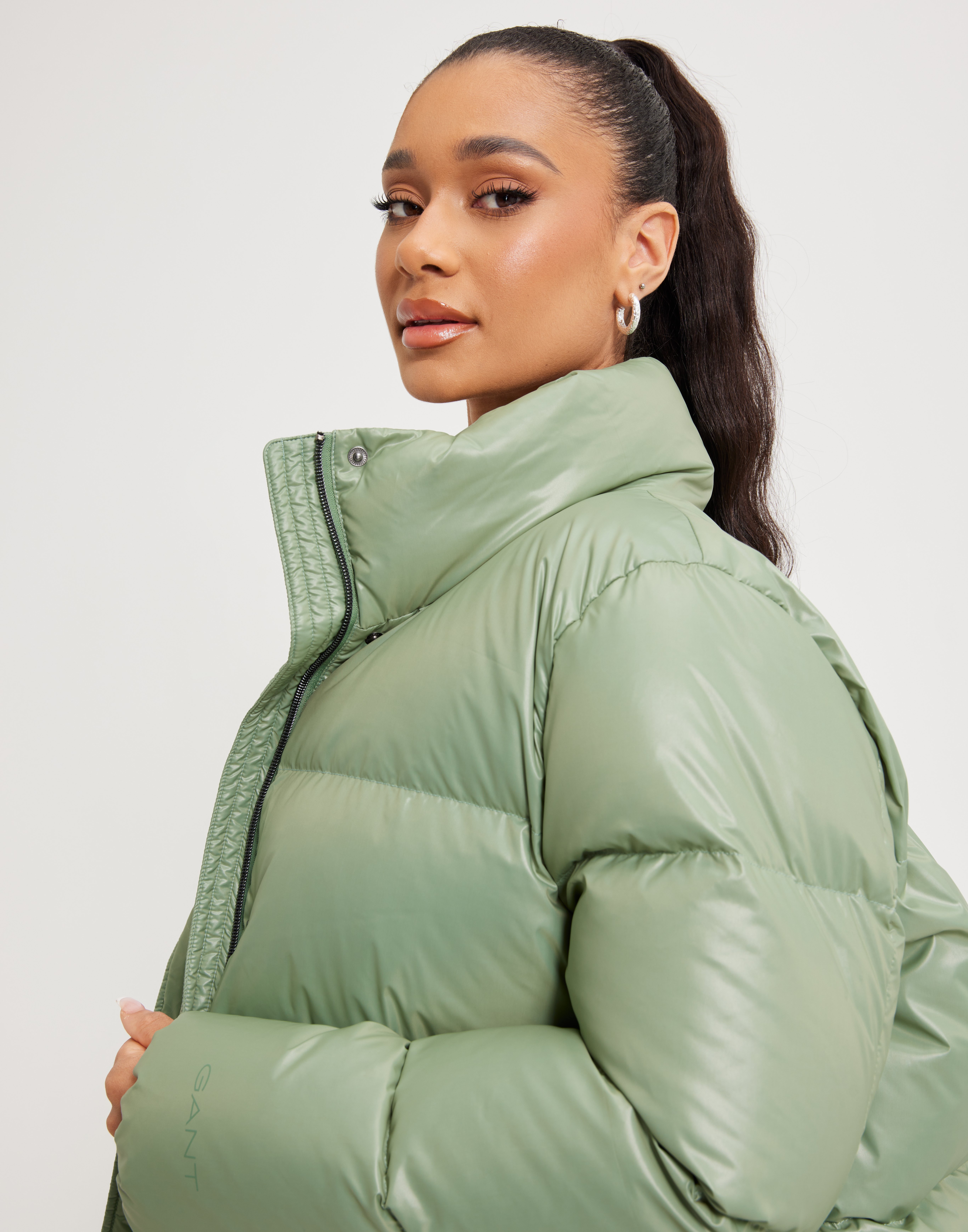 Buy Gant D1. CROPPED DOWN JACKET Green Nelly