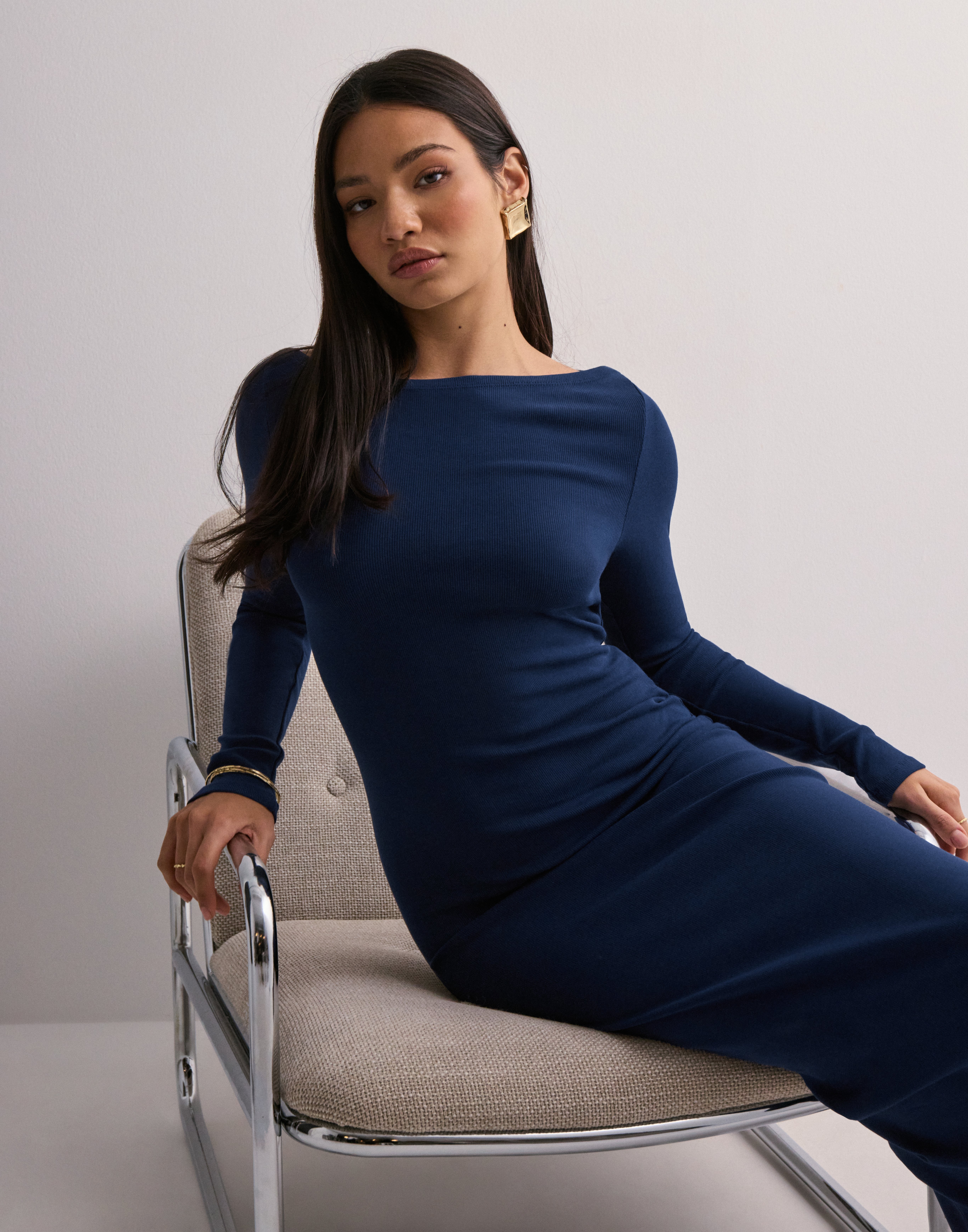 gina tricot blue dress Collar knitted dress - Blue - Women