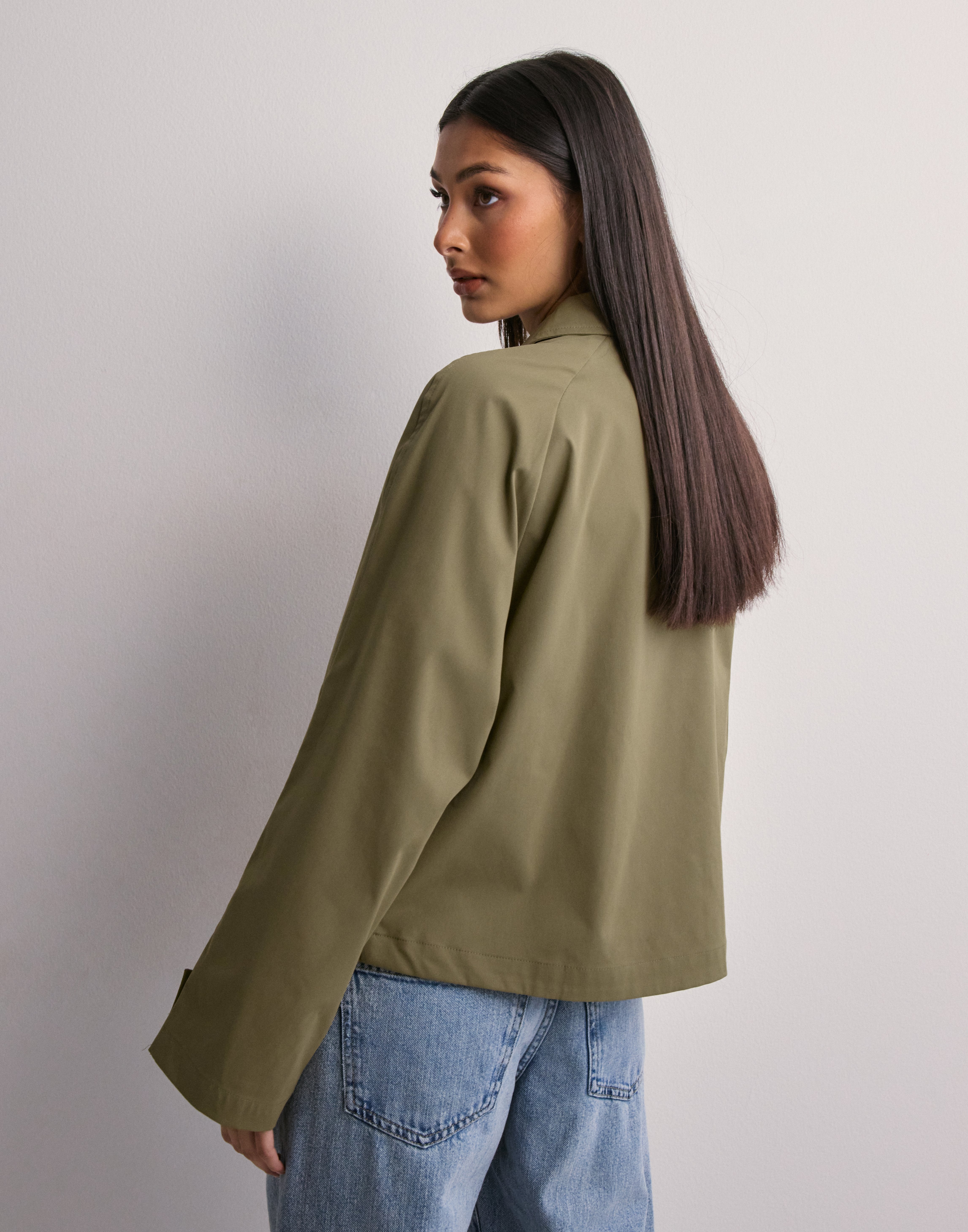 Only - Grøn - Onlapril Short Trenchcoat Otw Noos
