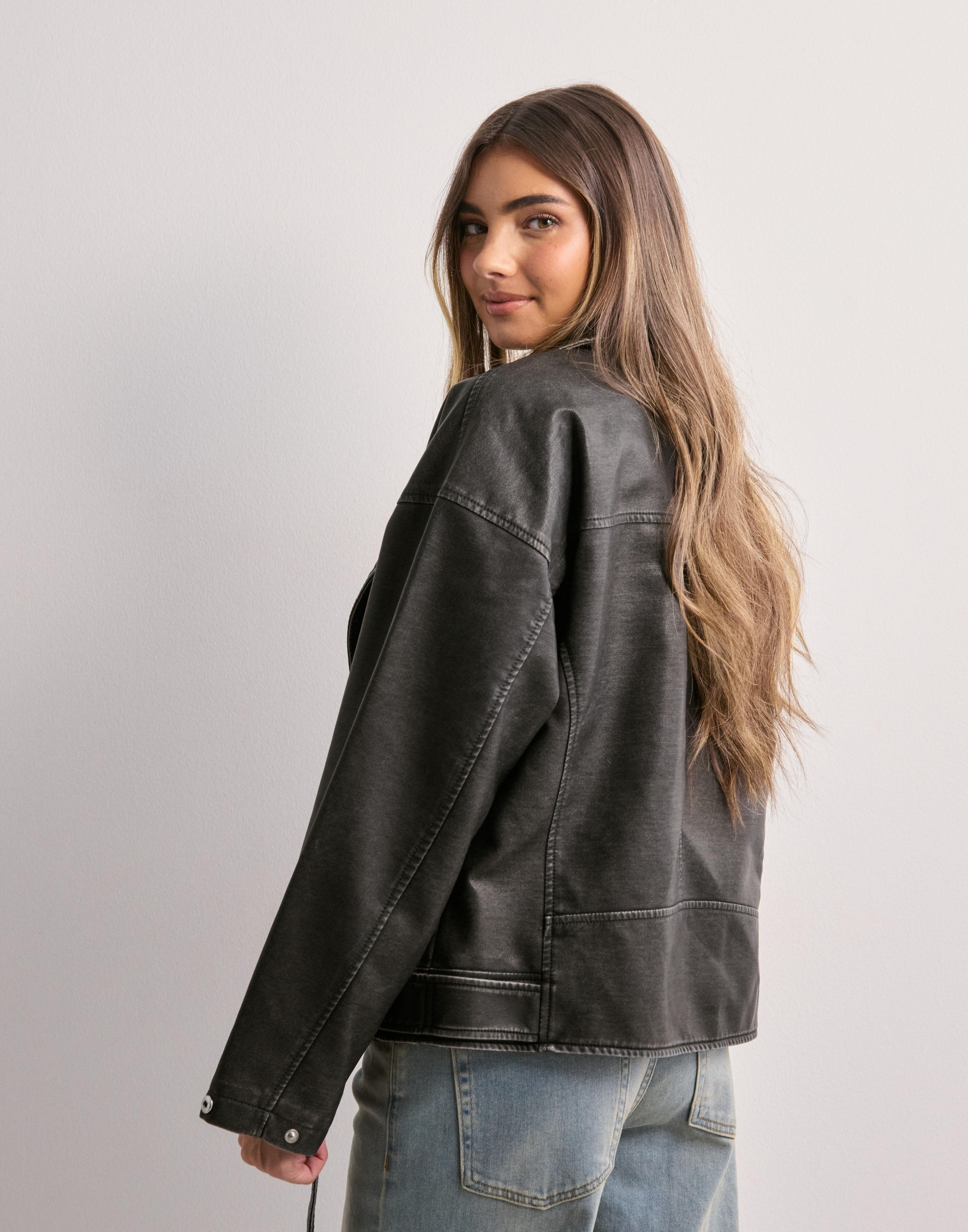 Buy JJXX JXFRIDA WASHED BIKER JKT OTW LN - | Nelly.com