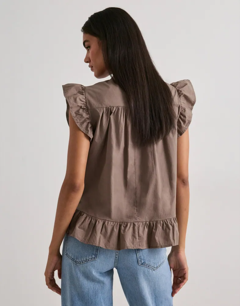 ONLY Onladda S/L V-Neck Top Ex Wvn skjortor & blusar dam – bild 3