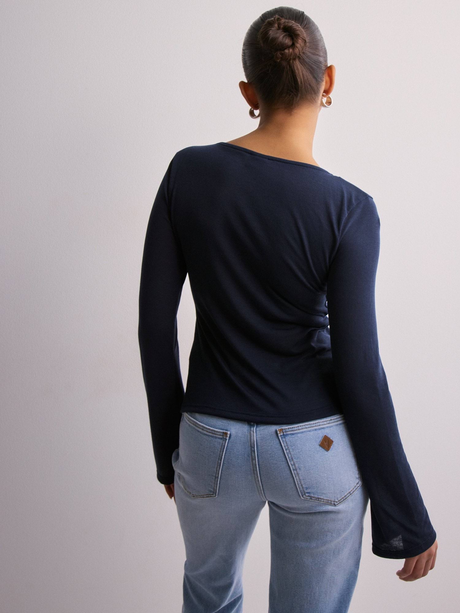 Printed Tania Long sleeve Snap Front Top