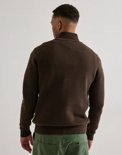 Selected Men Slhdane Ls Knit Structure Half Zip Half zip stickade tröjor herr – bild 3