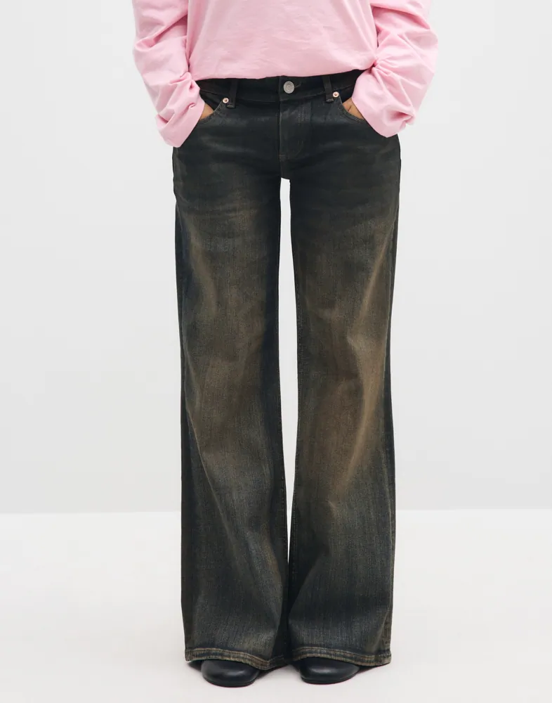 Nelly Coated Loose Flare Jeans dam – bild 2