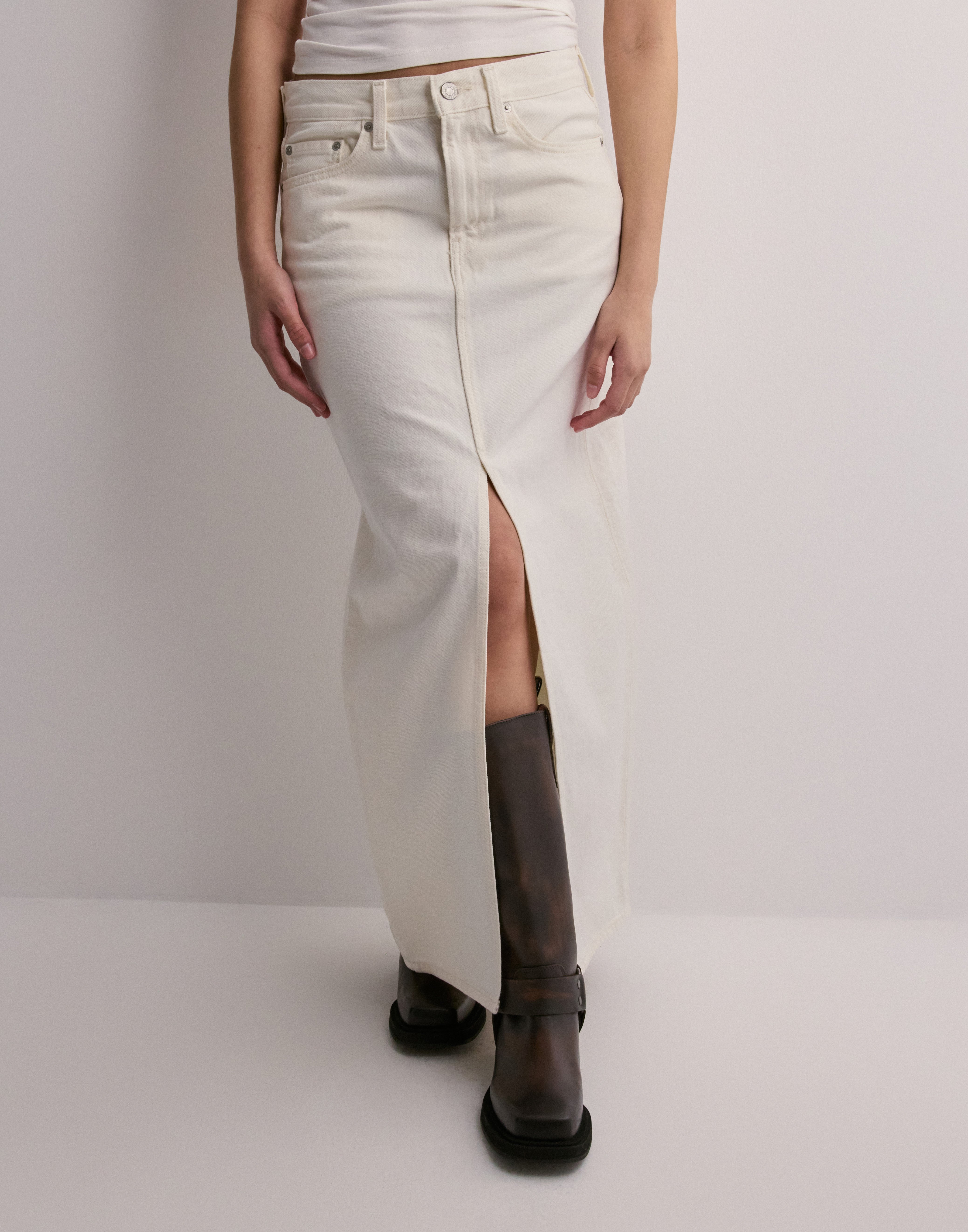Buy OBJECT OBJTALIA HW TWILL SKIRT 132 - Cloud Dancer