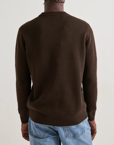 Selected Men Slhdane Ls Knit Structure Crew Neck Stickade tröjor herr – bild 3