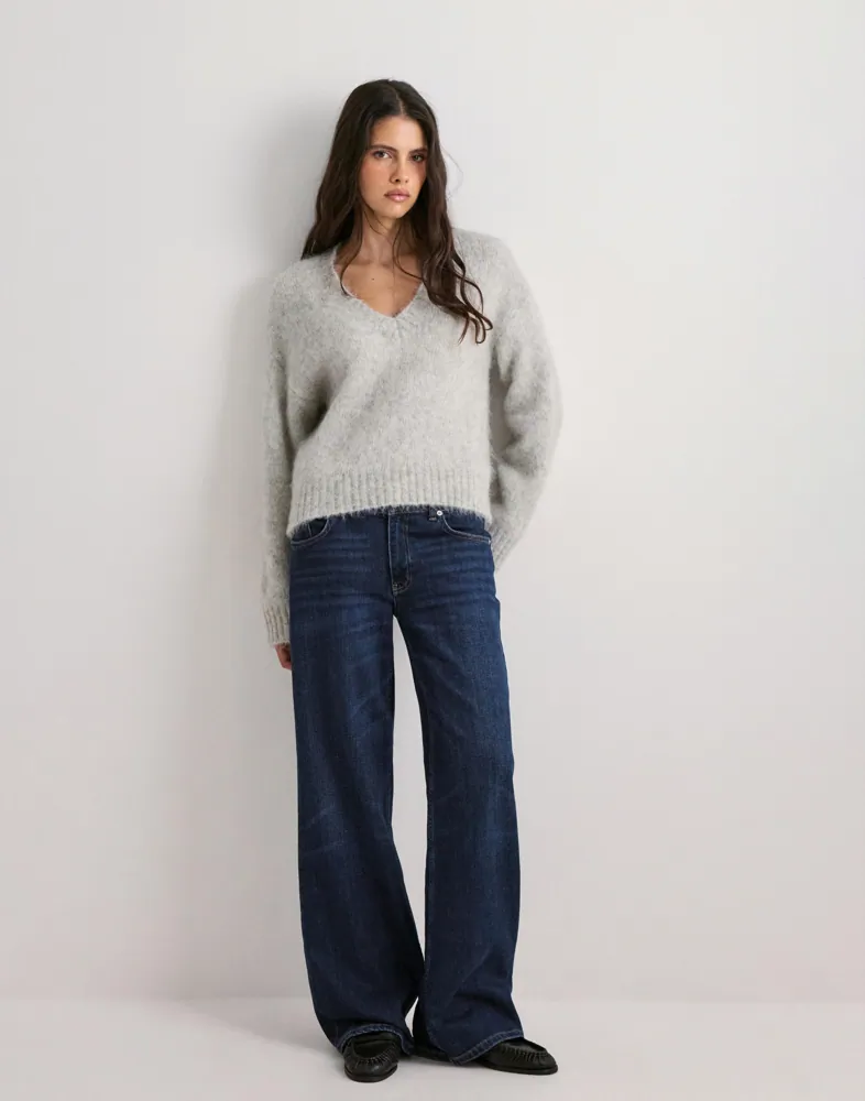 Nelly Premium V Neck Knit Sweater stickade tröjor dam – bild 3