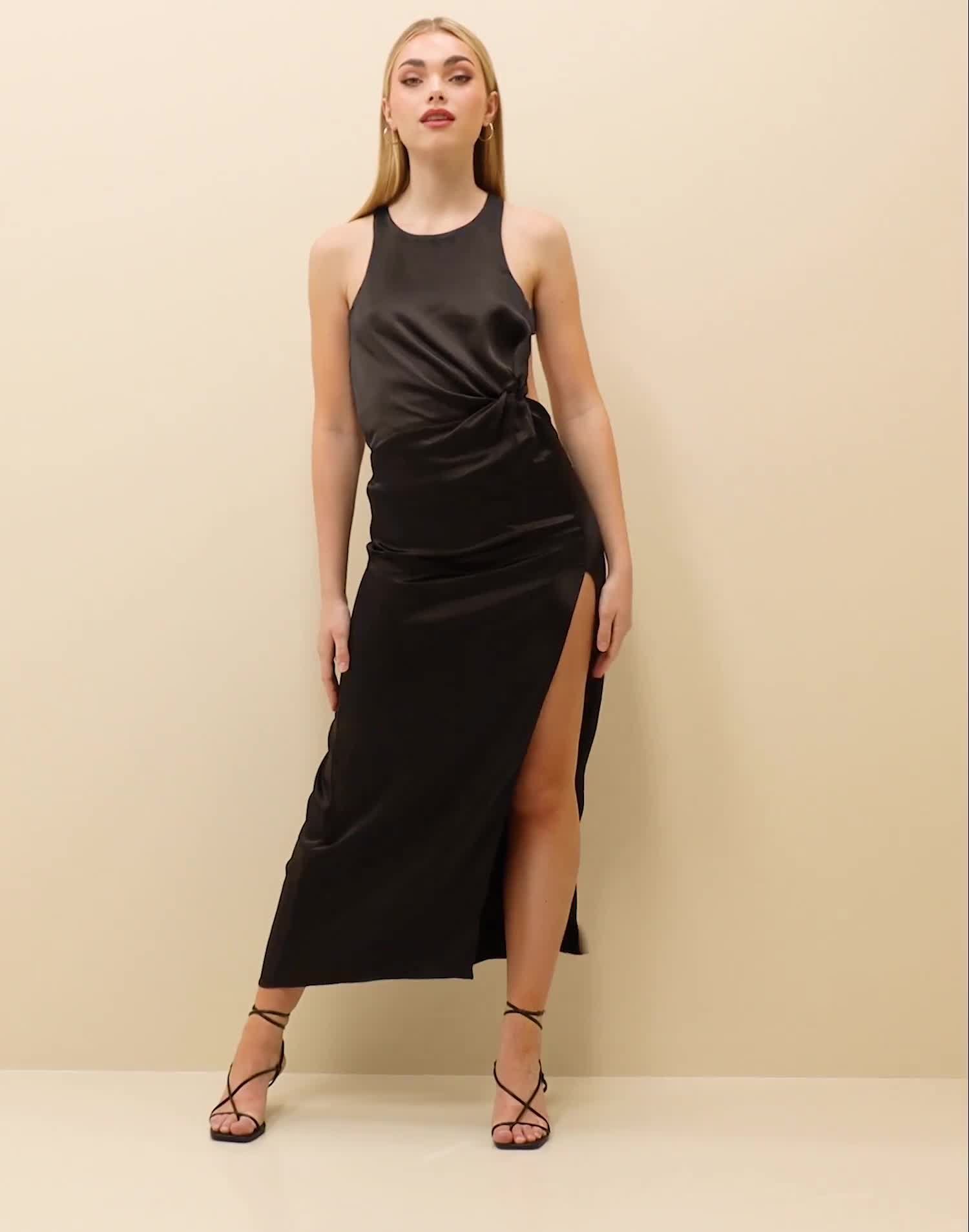 green beach dress maxi Caicos Cut-Out Halterneck Maxi Dress in Olive Green