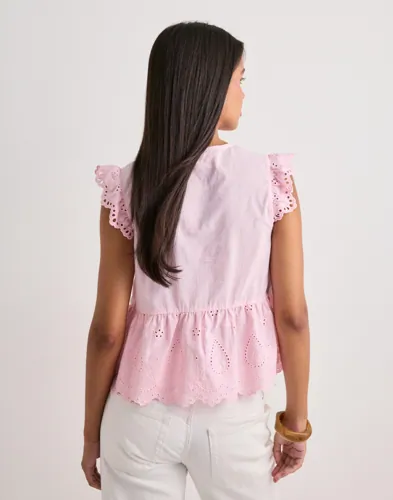 Nelly Embroidered Flounce Blouse blusar dam – bild 3