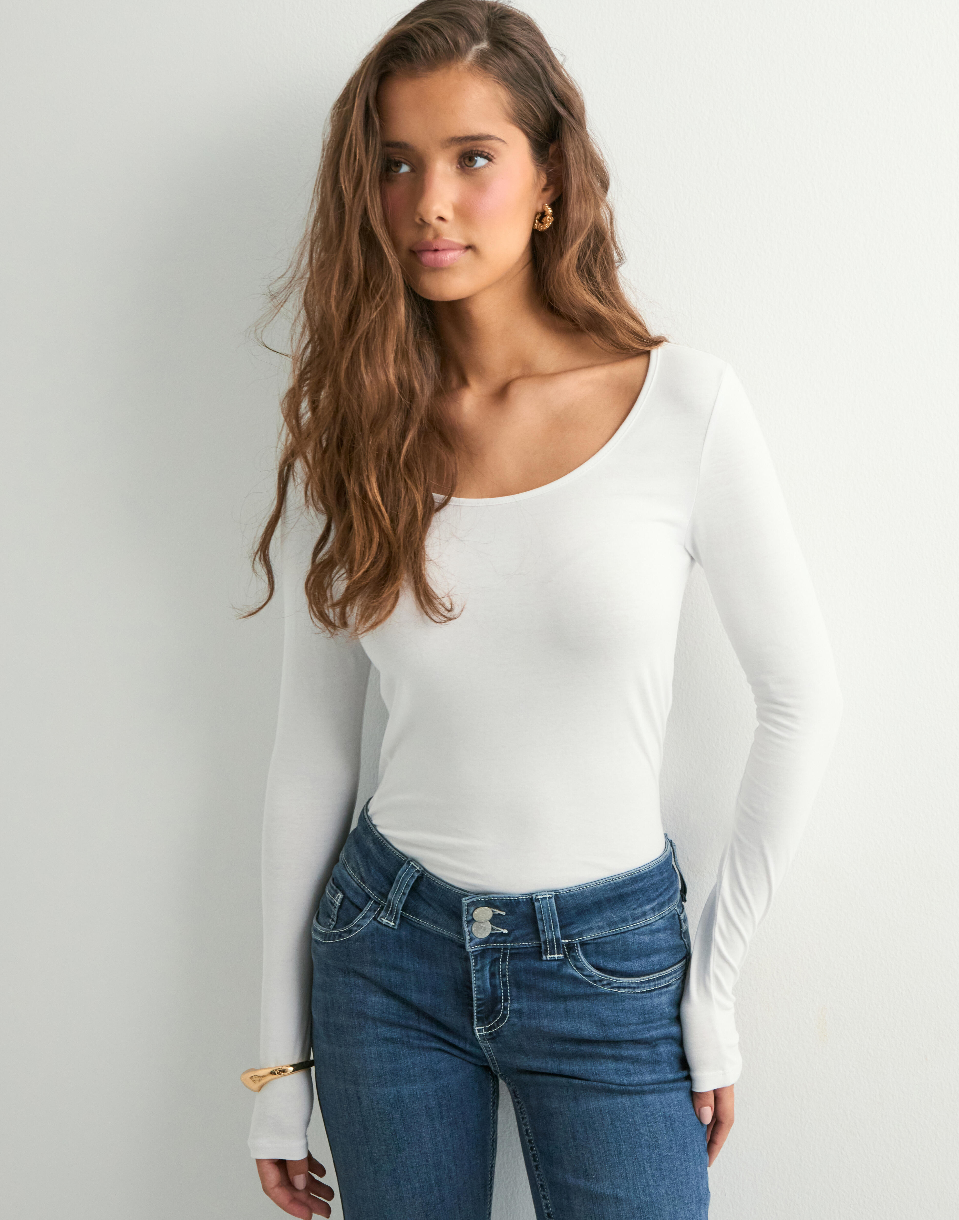Vero Moda - Vit - Vmmaxi My Ls Soft Long U-Neck Noos