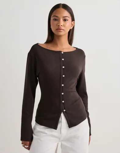 Nelly - Brun - Waist Button Cardigan