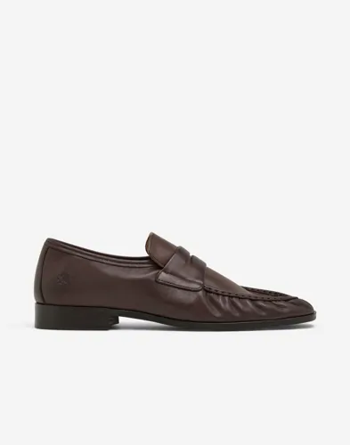Playboy Sunny loafers i brunt läder med rundad tå