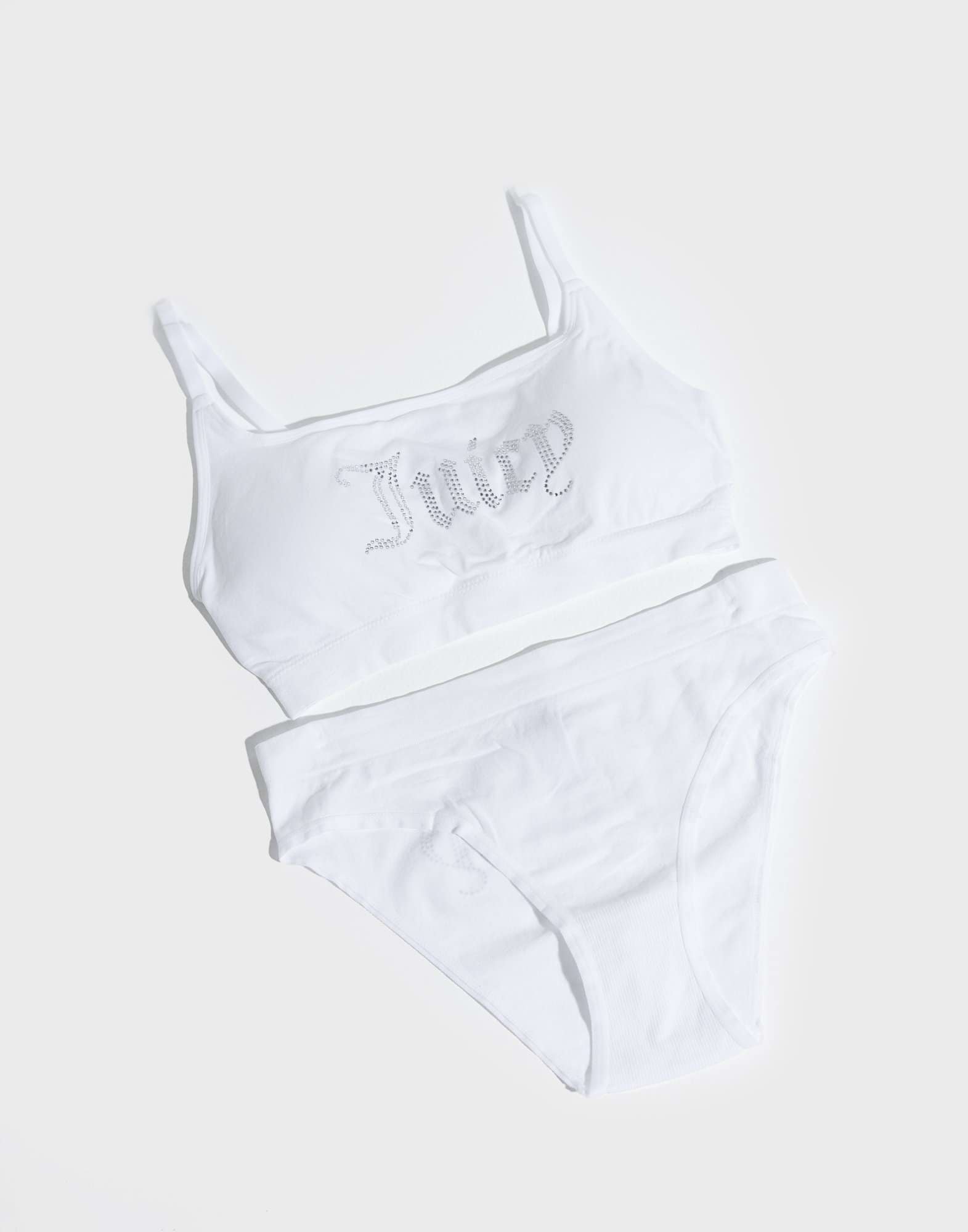 Buy Juicy Couture JUICY DIAMANTE BRALETTE AND HIGH LEG BRIEF SETS - White |  Nelly.com