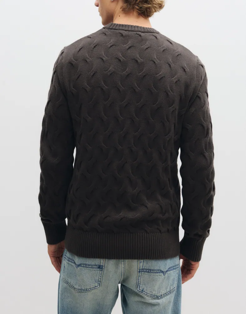Selected Men Slmcarlos Ls Cable Crew Neck Noos Stickade tröjor herr – bild 3