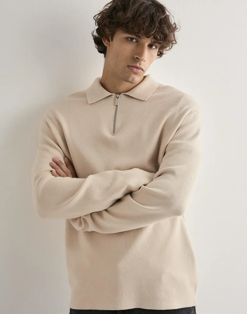 Selected Men Slhteller Fn Relaxed Half Zip Polo Långärmad piké pikéer herr – bild 3