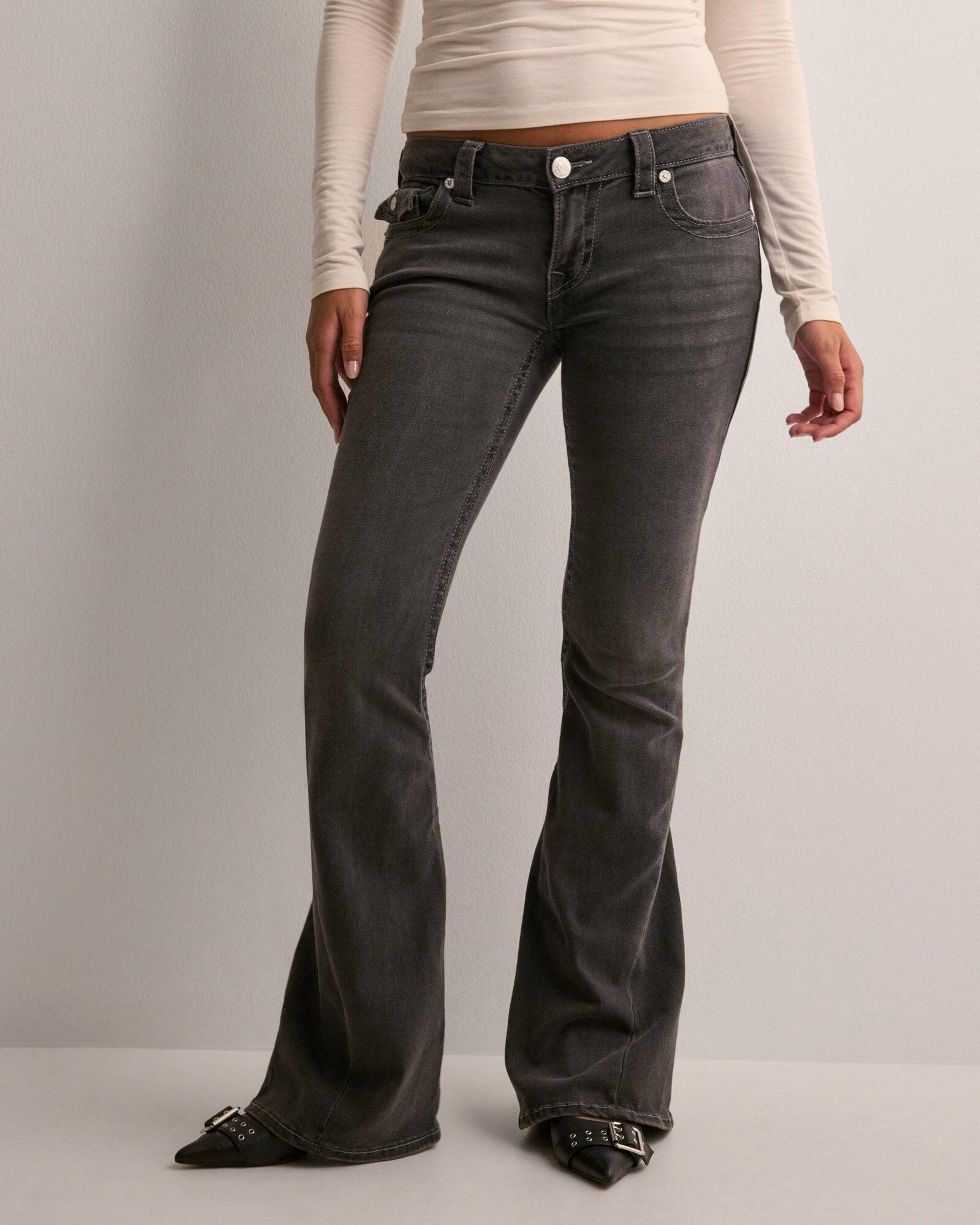 Buy True Religion JOEY LOW RISE FLARE - Charcoal | Nelly.com