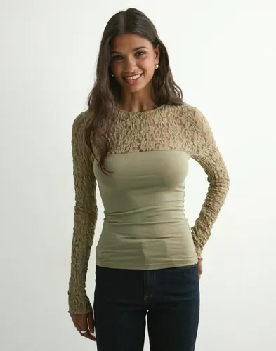 Nelly Lace Blocking Top toppar dam – bild 2
