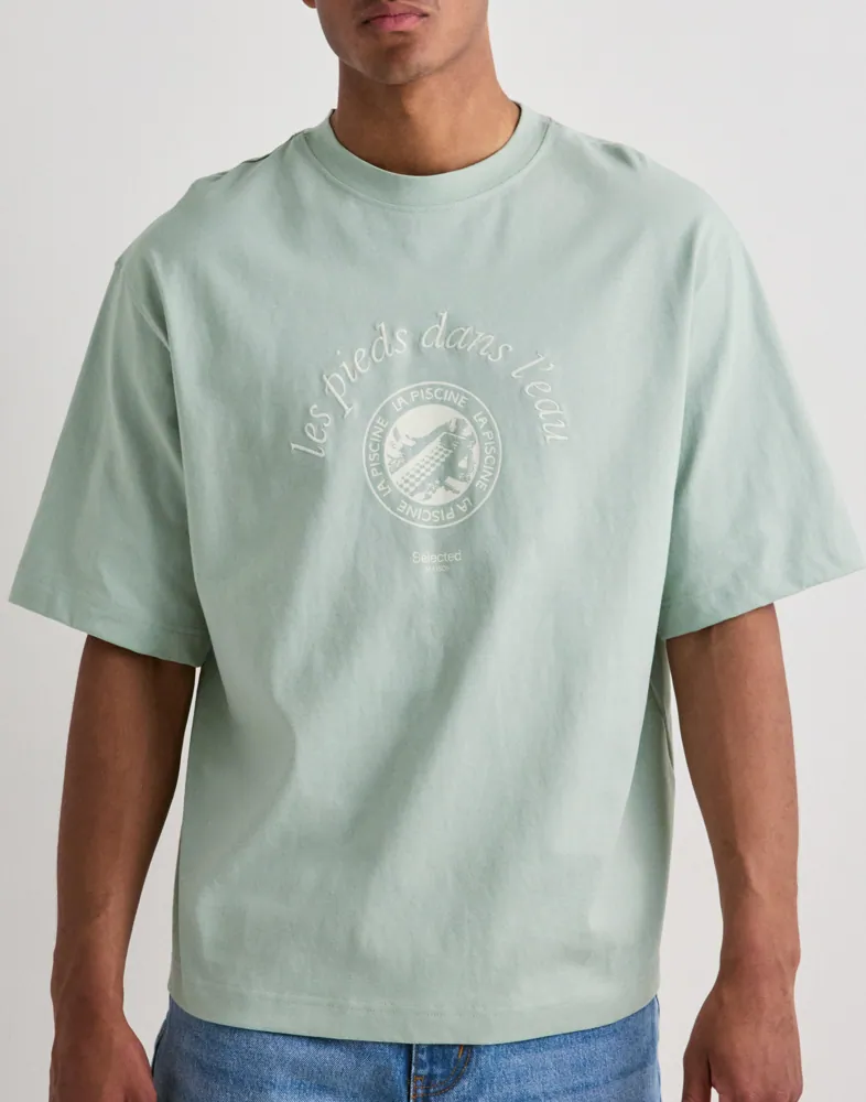 Slhboxynorman Graphic Ss O-Neck Tee T-shirts med tryck