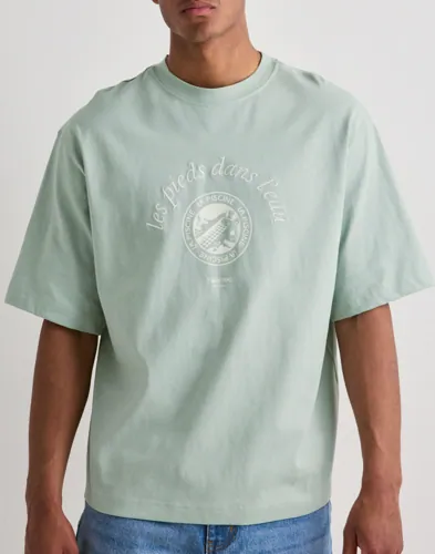 Blå t-shirt från Selected med tryck och oversize-passform