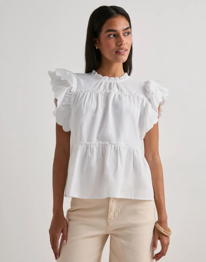 Vmisolde Sl O-Neck Frill Top Wvn Ex