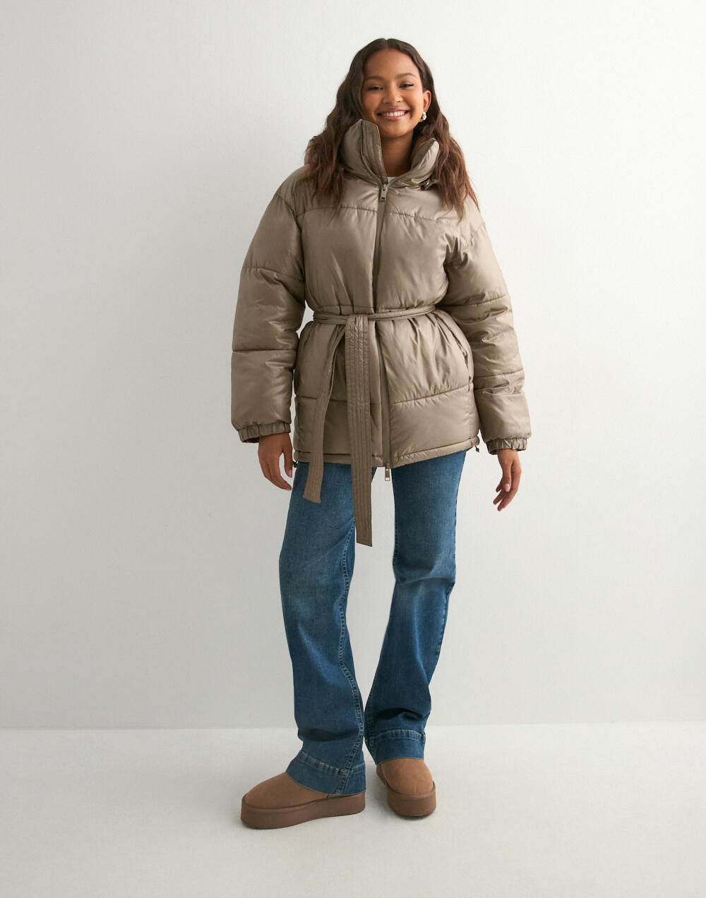 Puffer jacket, brown