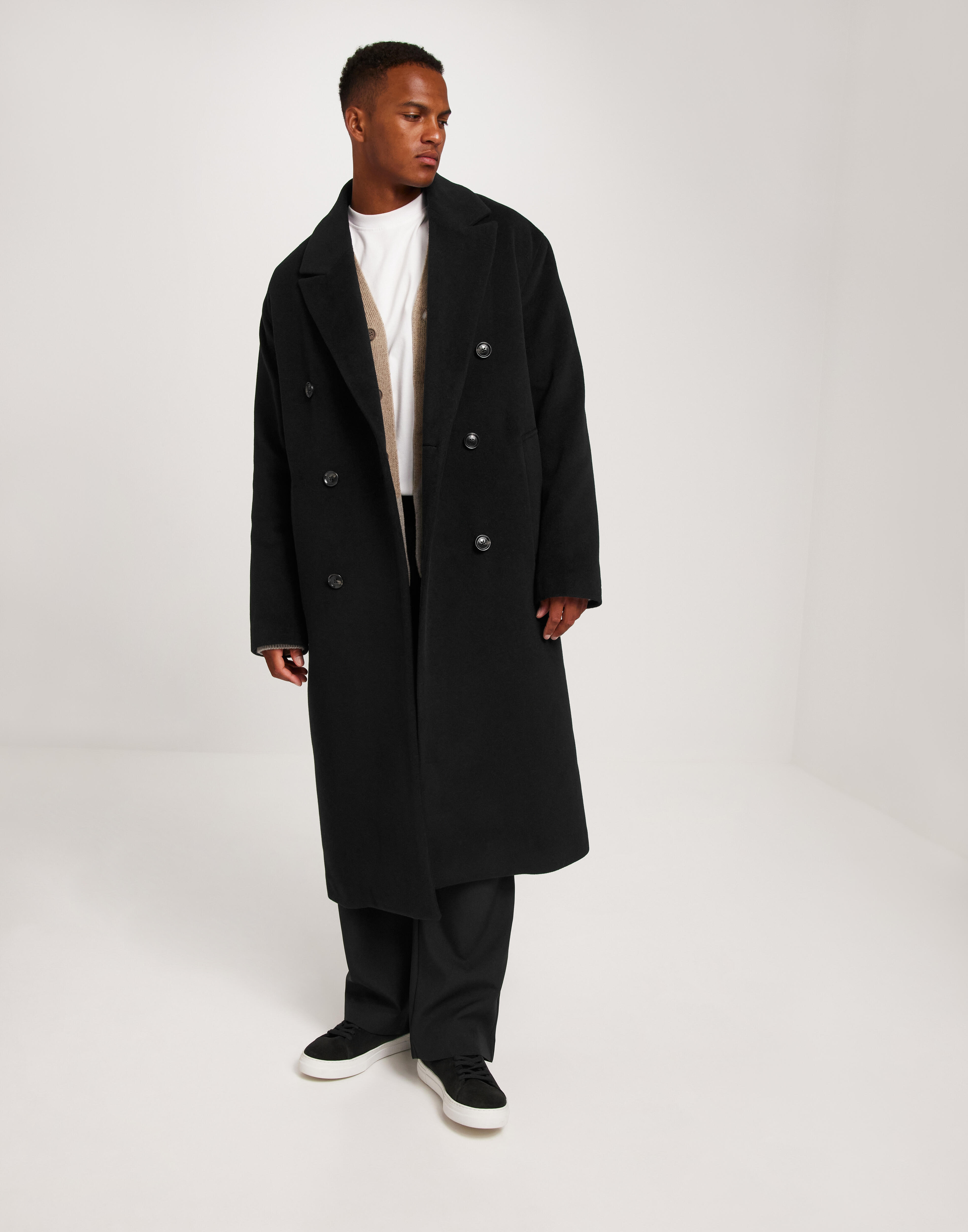 J Lindeberg Willy Wool Coat Frakke Sort