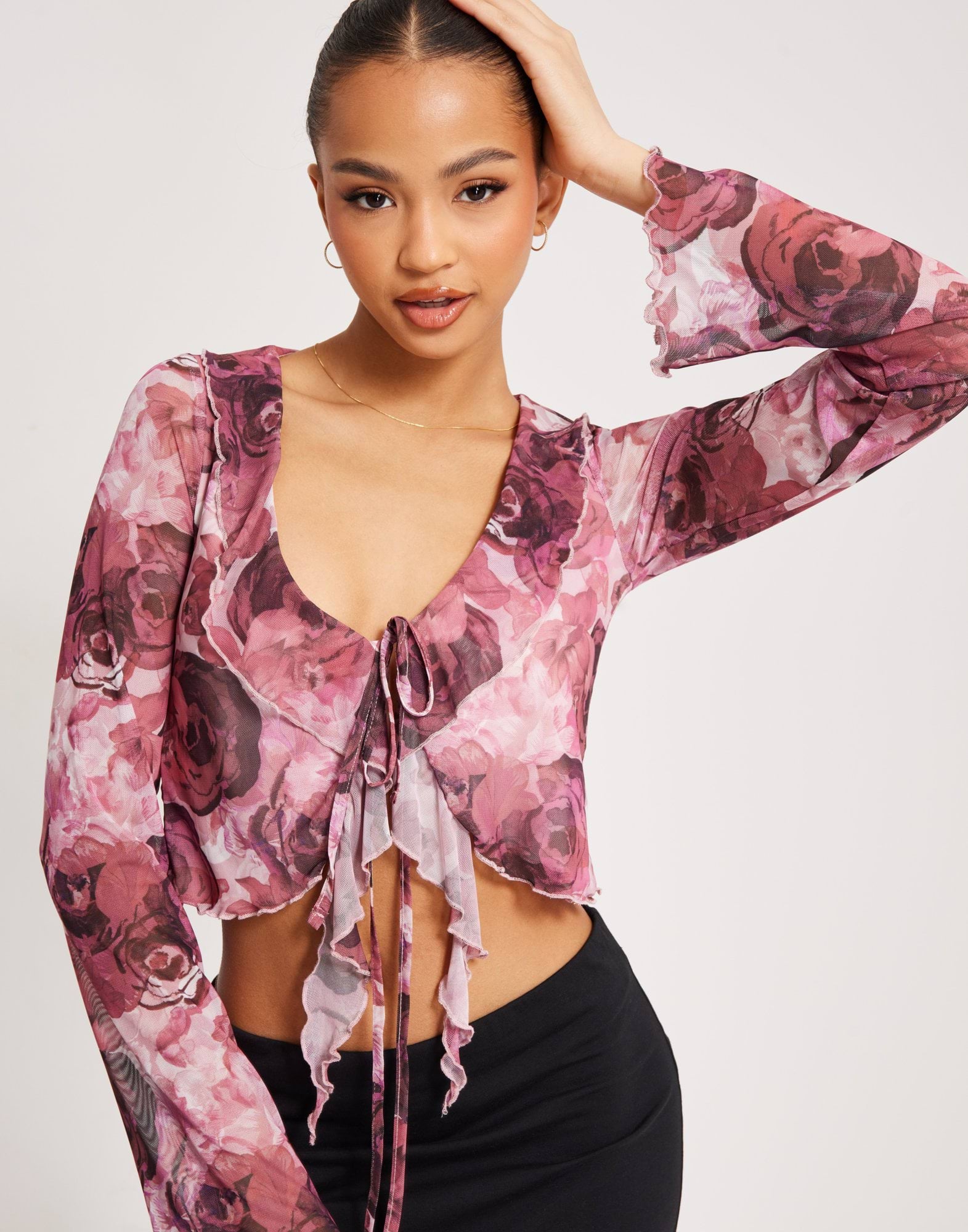 Lovely Mesh Printed Top