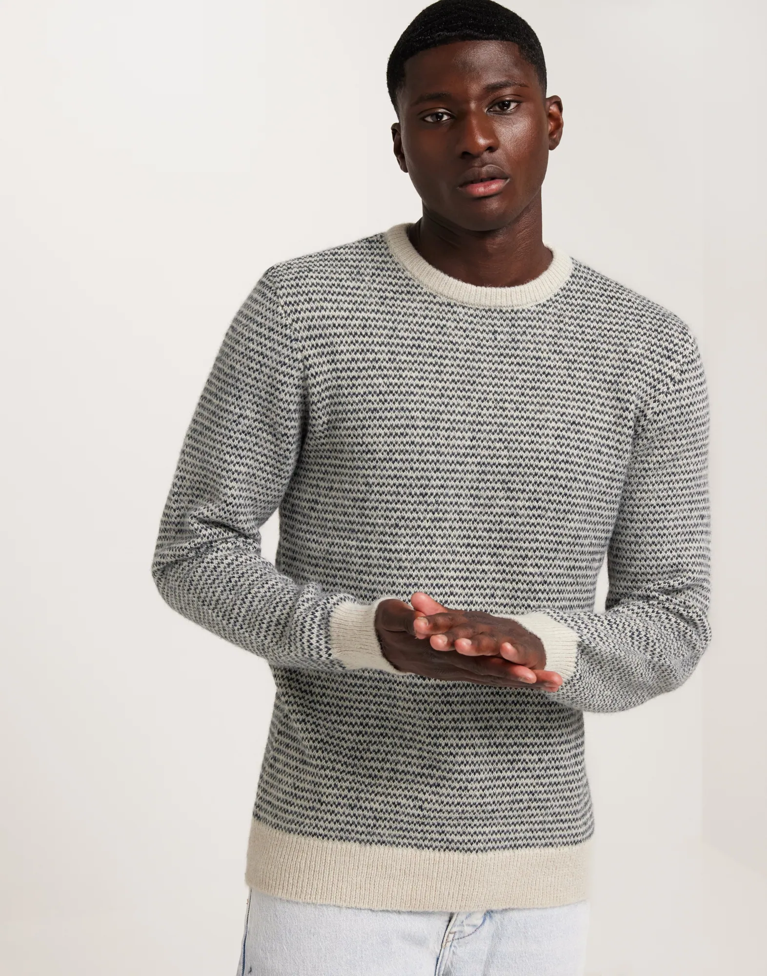 CFKarl jaquard crew neck knit