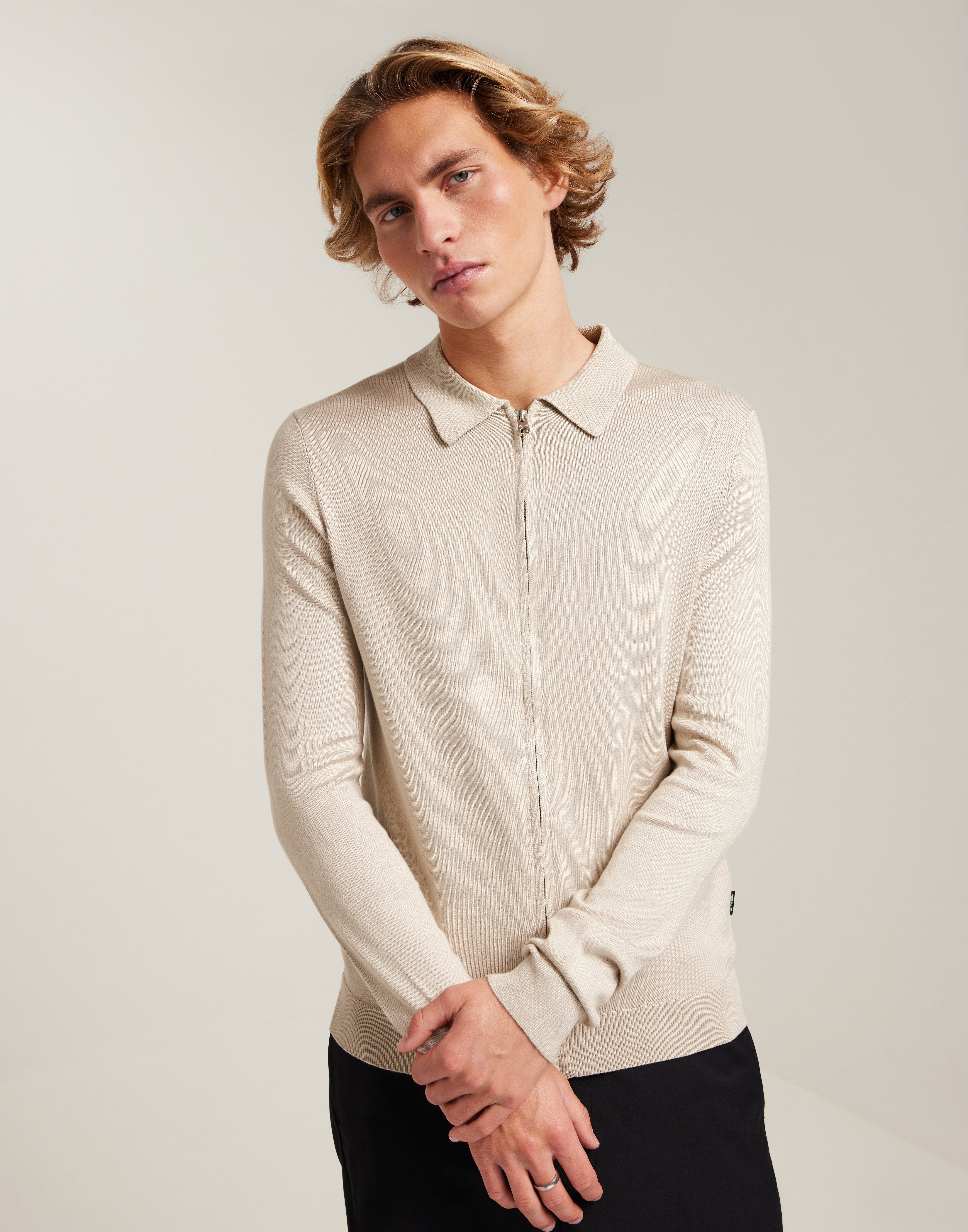 Only & Sons Onswyler Life Reg 14 Full Zip Shirt Trøjer med lynlås Beige