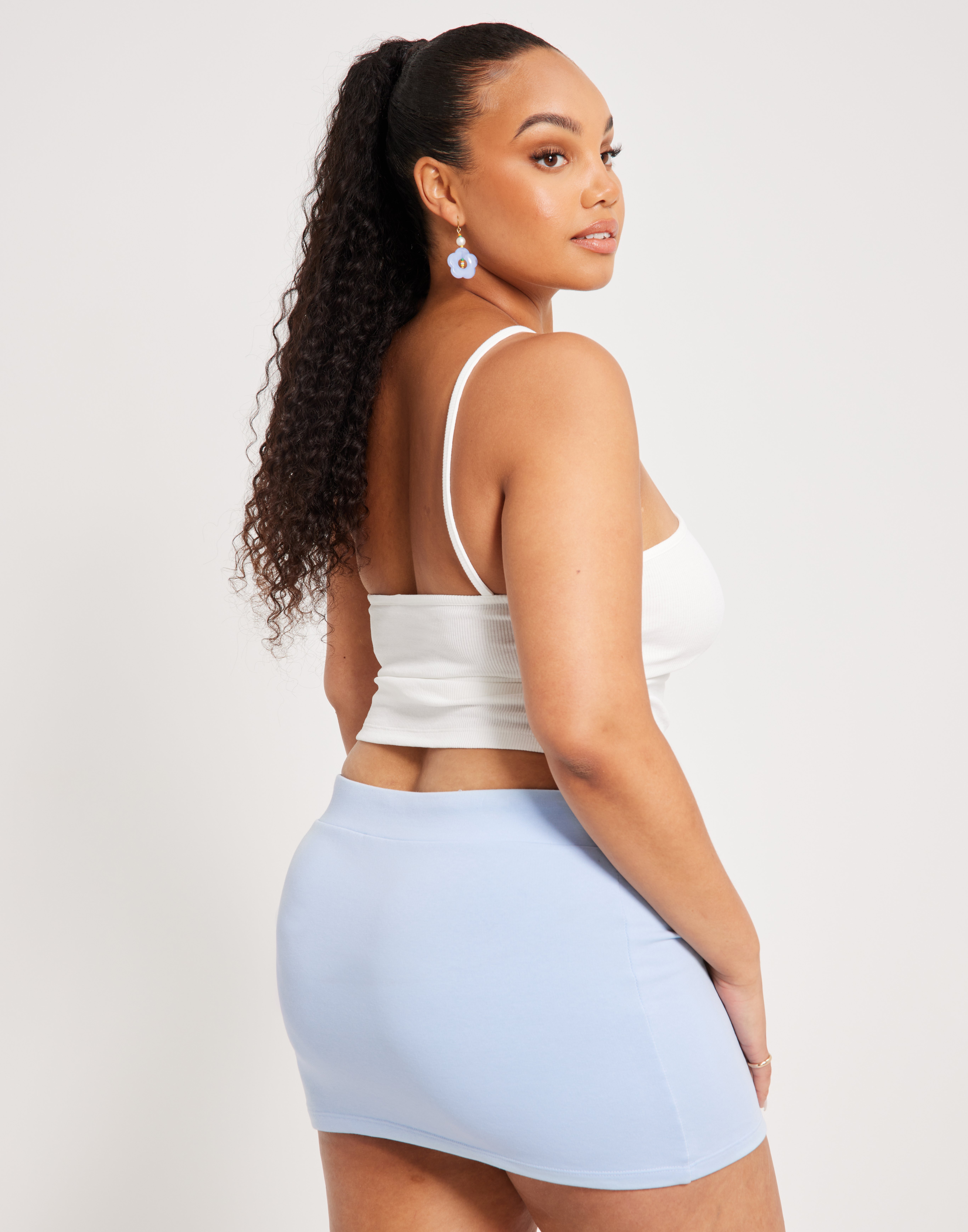Buy Nelly Low Waist Mini Skirt - Light Blue | Nelly.com