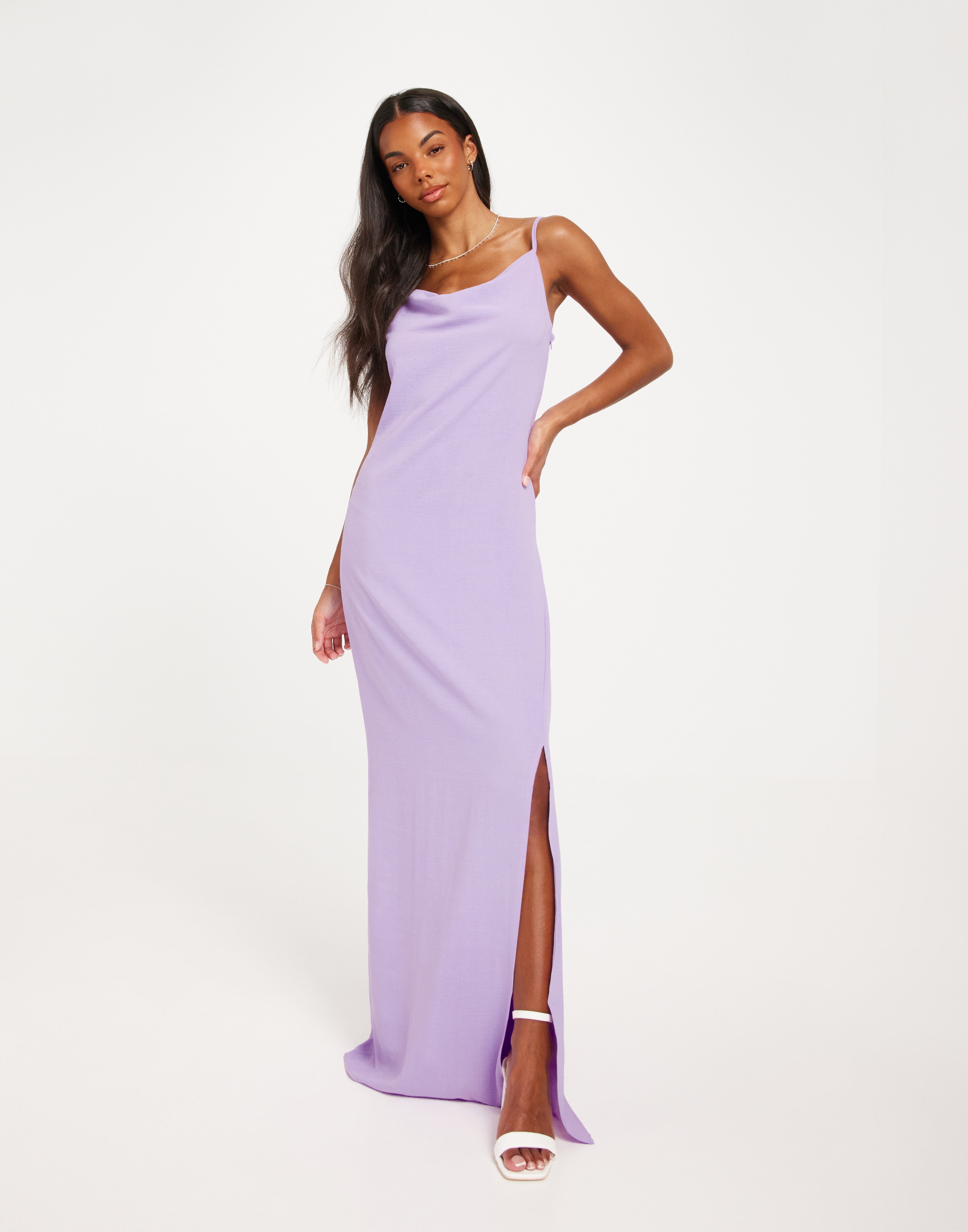 Buy Only ONLMAI S/L WATERFALL MAXI DRESS WVN - Purple Rose | Nelly.com