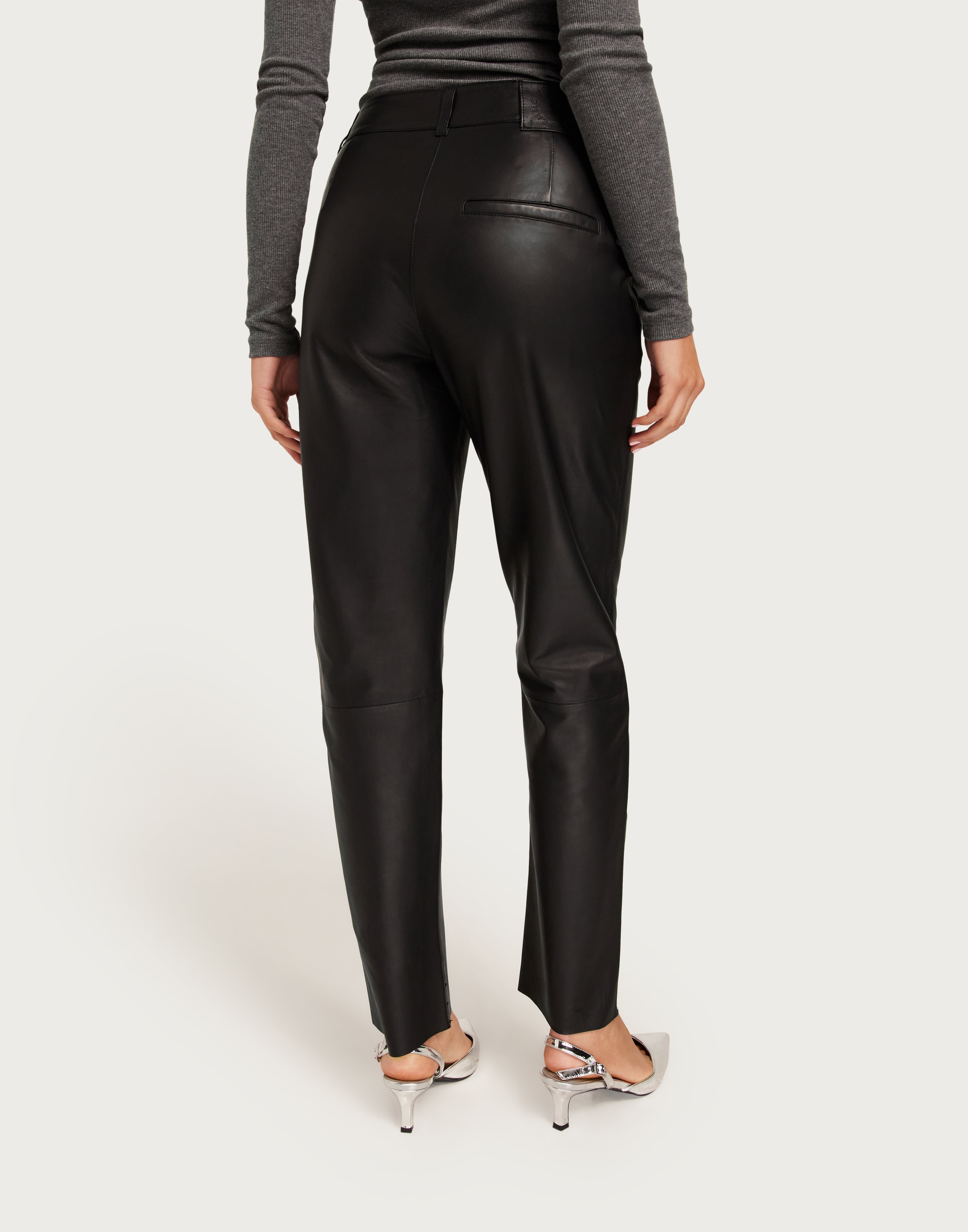 Selected Femme - SLFMARIE MW LEATHER PANTS B NOOS - 16086175 - Fig