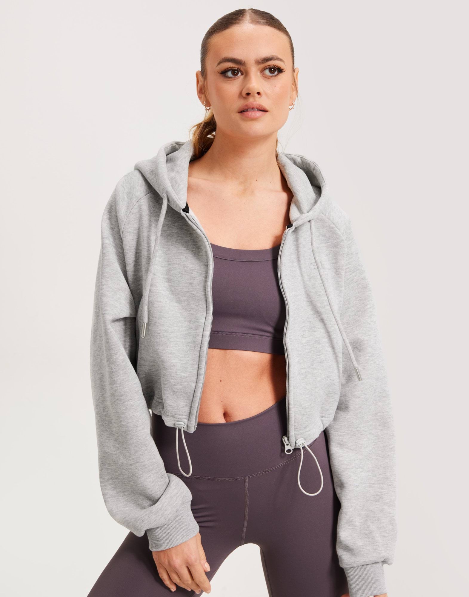 Osta Icaniwill Everyday Cropped Hoodie Wmn Light Grey Melange