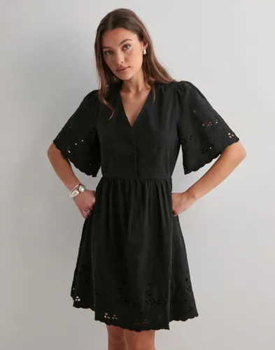 Selected Femme - Sort - Slfdahlia Ss Short Broderi Dress No