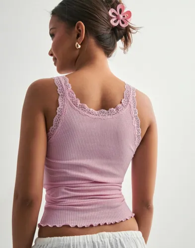 Only - Pink - Onlsara Sharai Lace Tank Top Jrs No