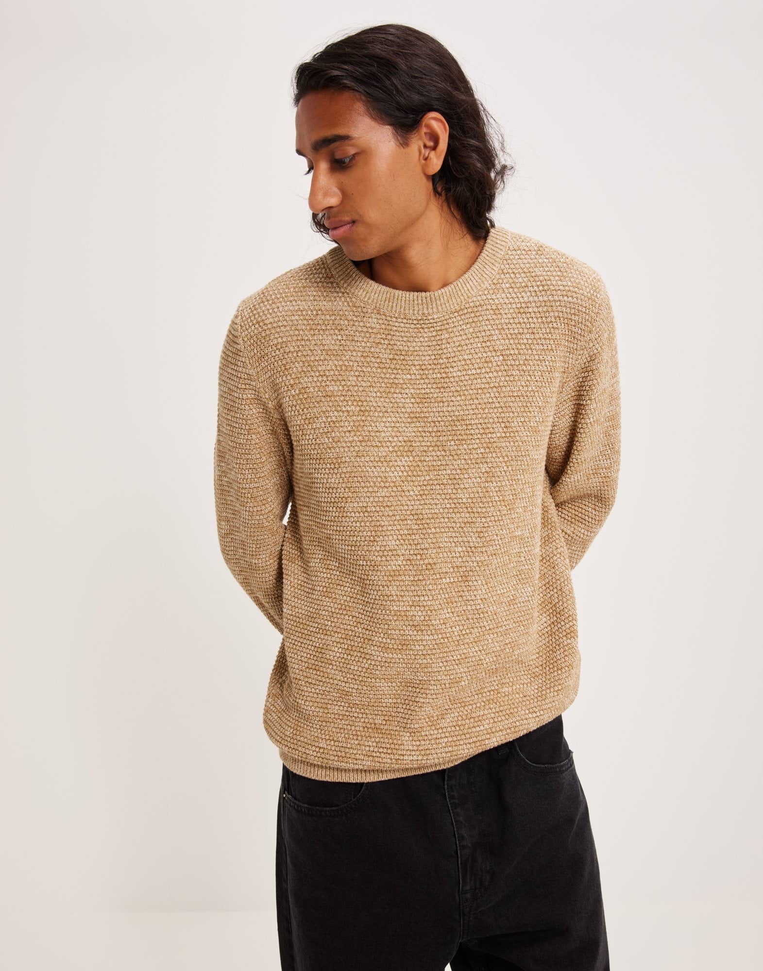 SLHVINCE LS KNIT BUBBLE CREW NECK N