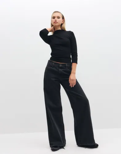 Nelly Luxurious Rib Half Sleeve Top toppar dam – bild 2