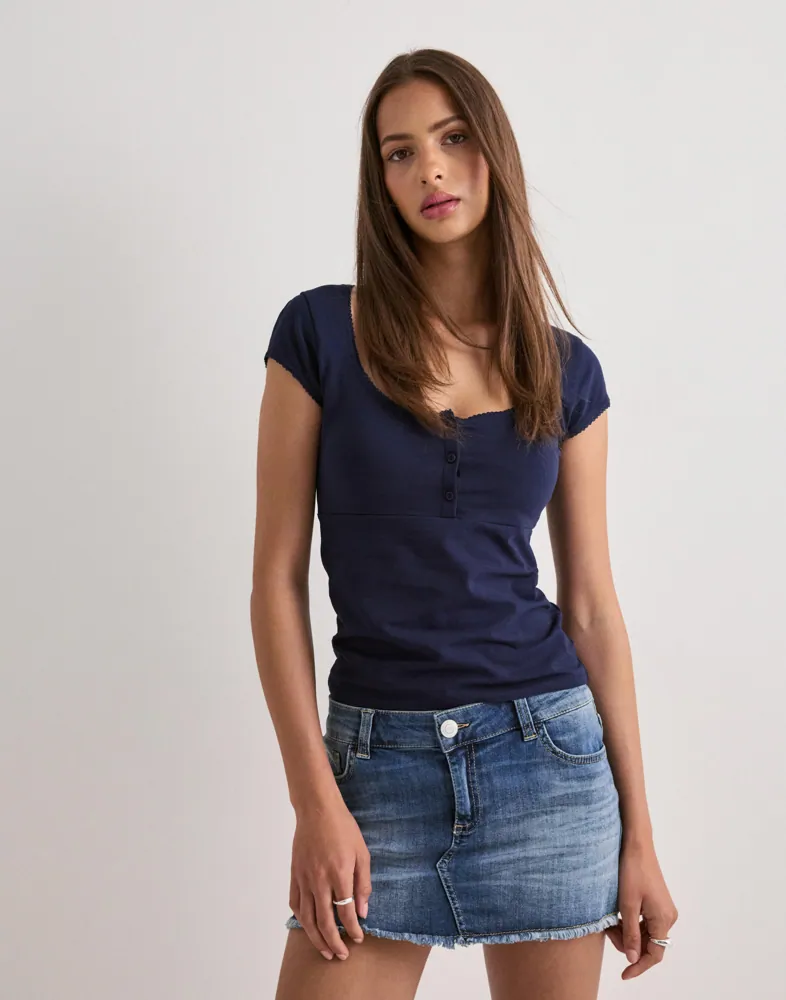 Nelly Mini Heart Pocket Jeans Skirt dam – bild 2