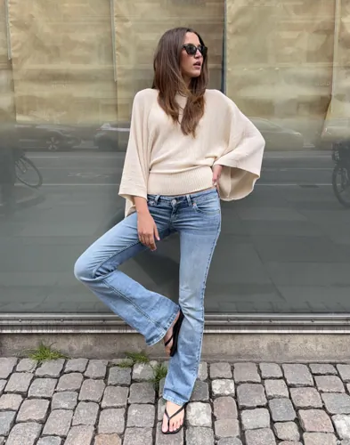 Nelly - Beige - Wide Sleeve Knit Sweater
