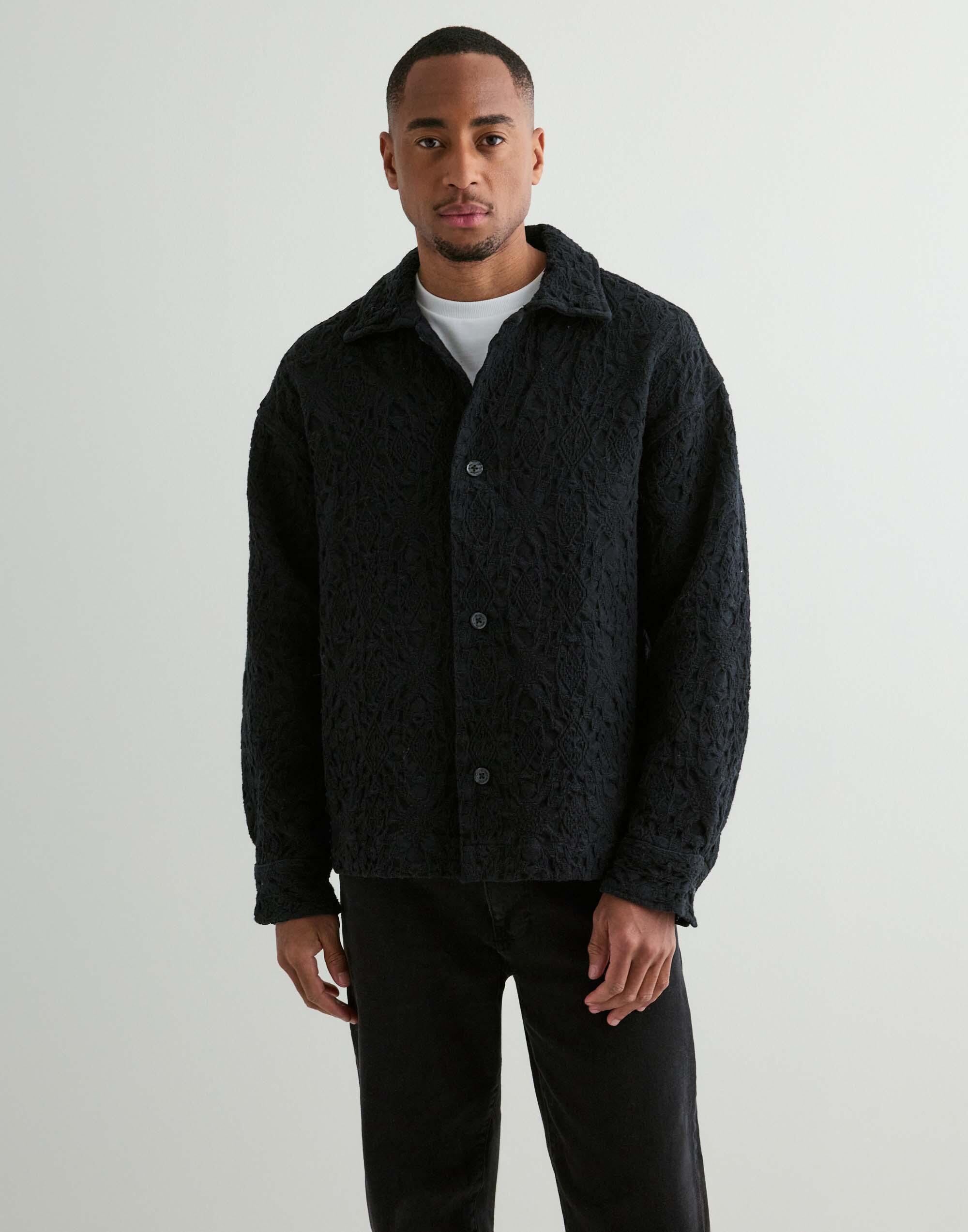 Buy Jack & Jones JORGRAND JACQUARD OVERSHIRT LS - Black | NLYMAN