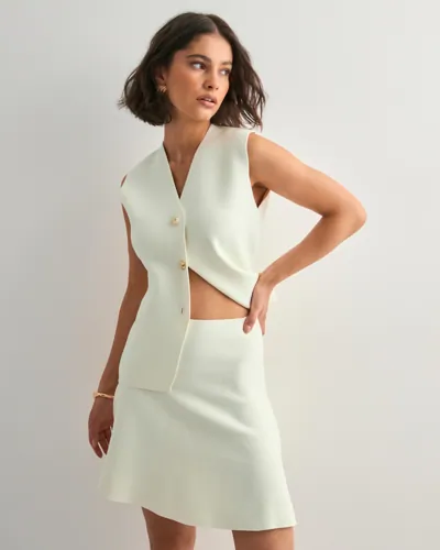 Neo Noir - Hvid - Hanna Smooth Knit Skirt