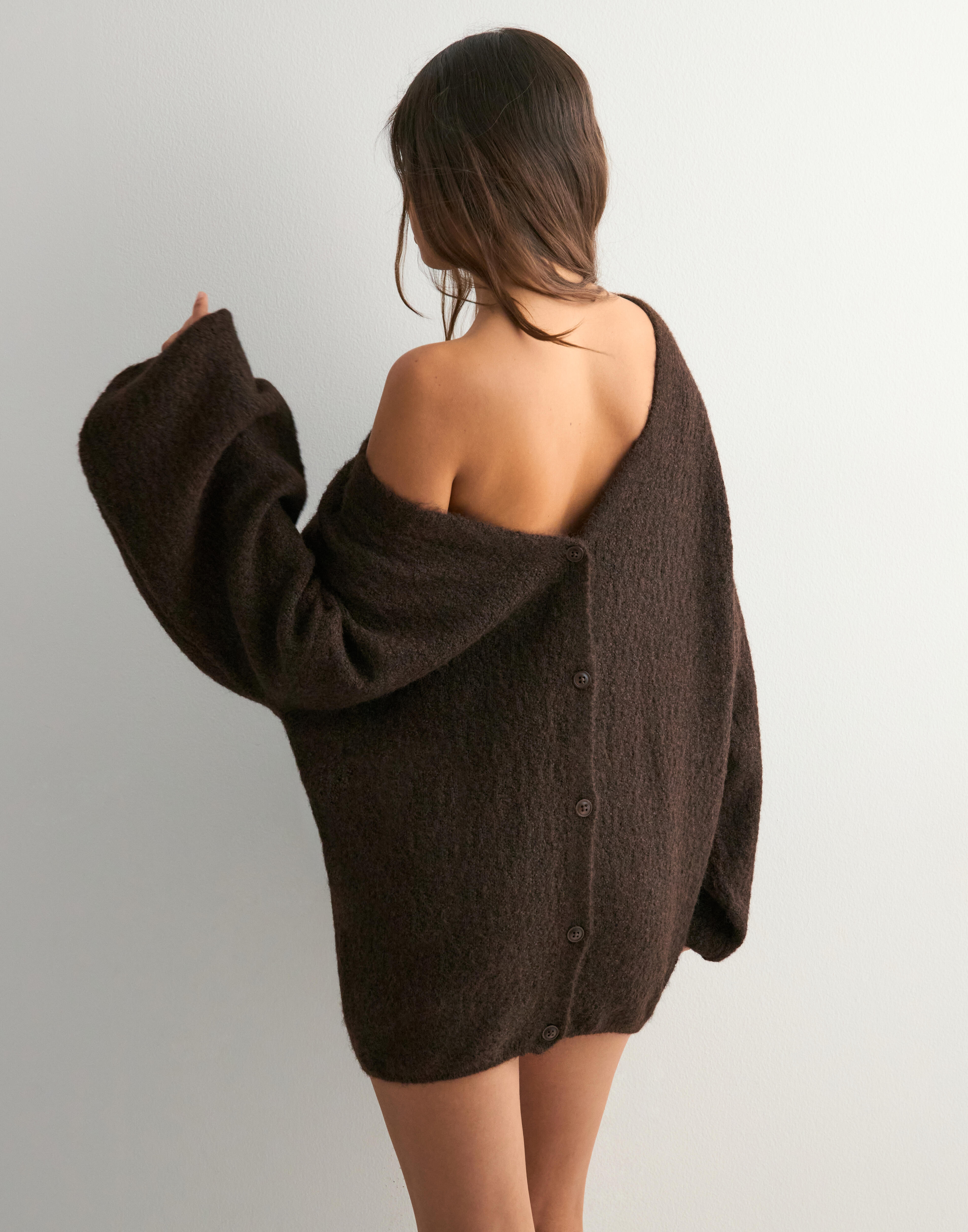 Buy Nelly Volume Knit Cardigan - Brown | Nelly.com