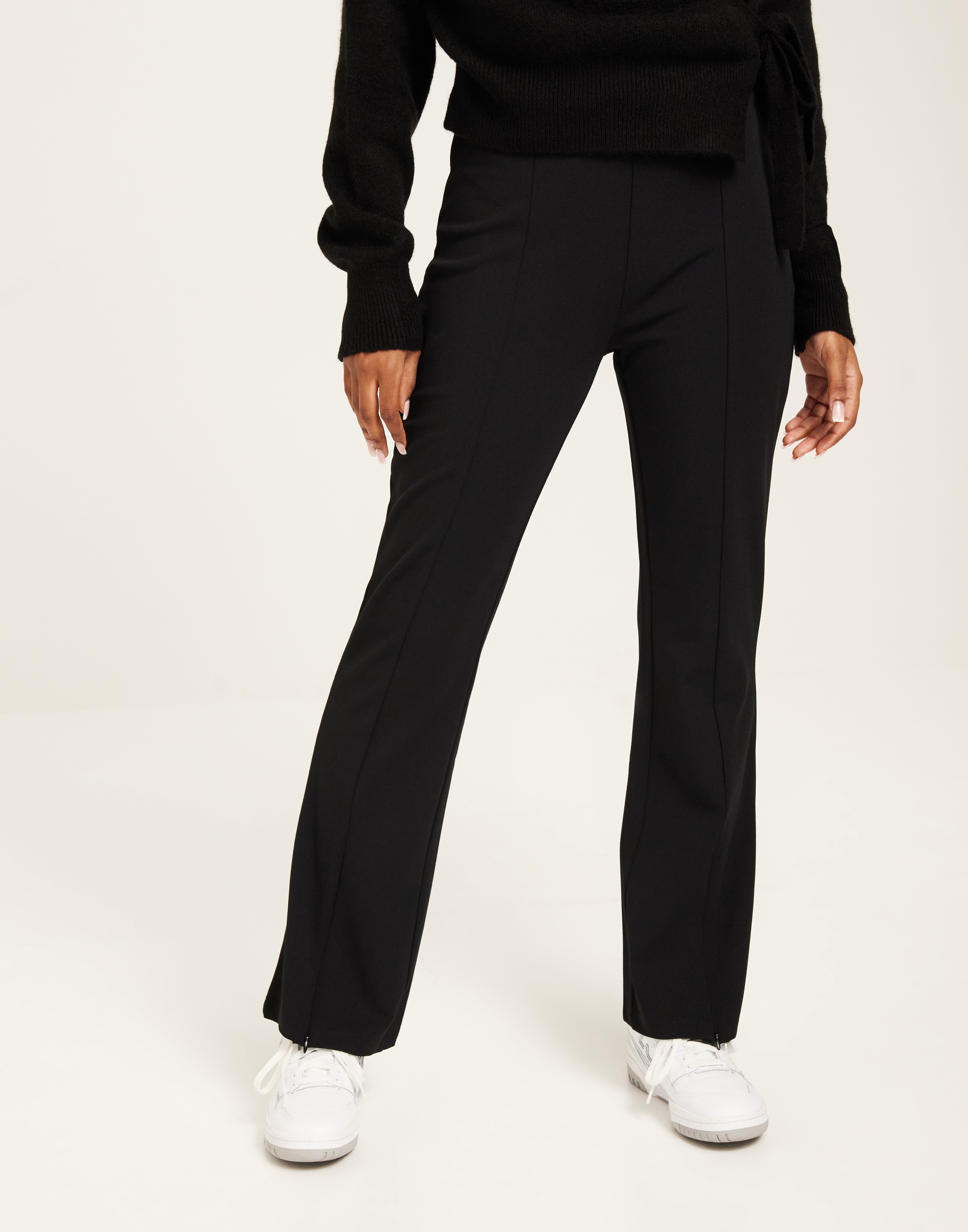 Noisy May jersey flare pants in stripe